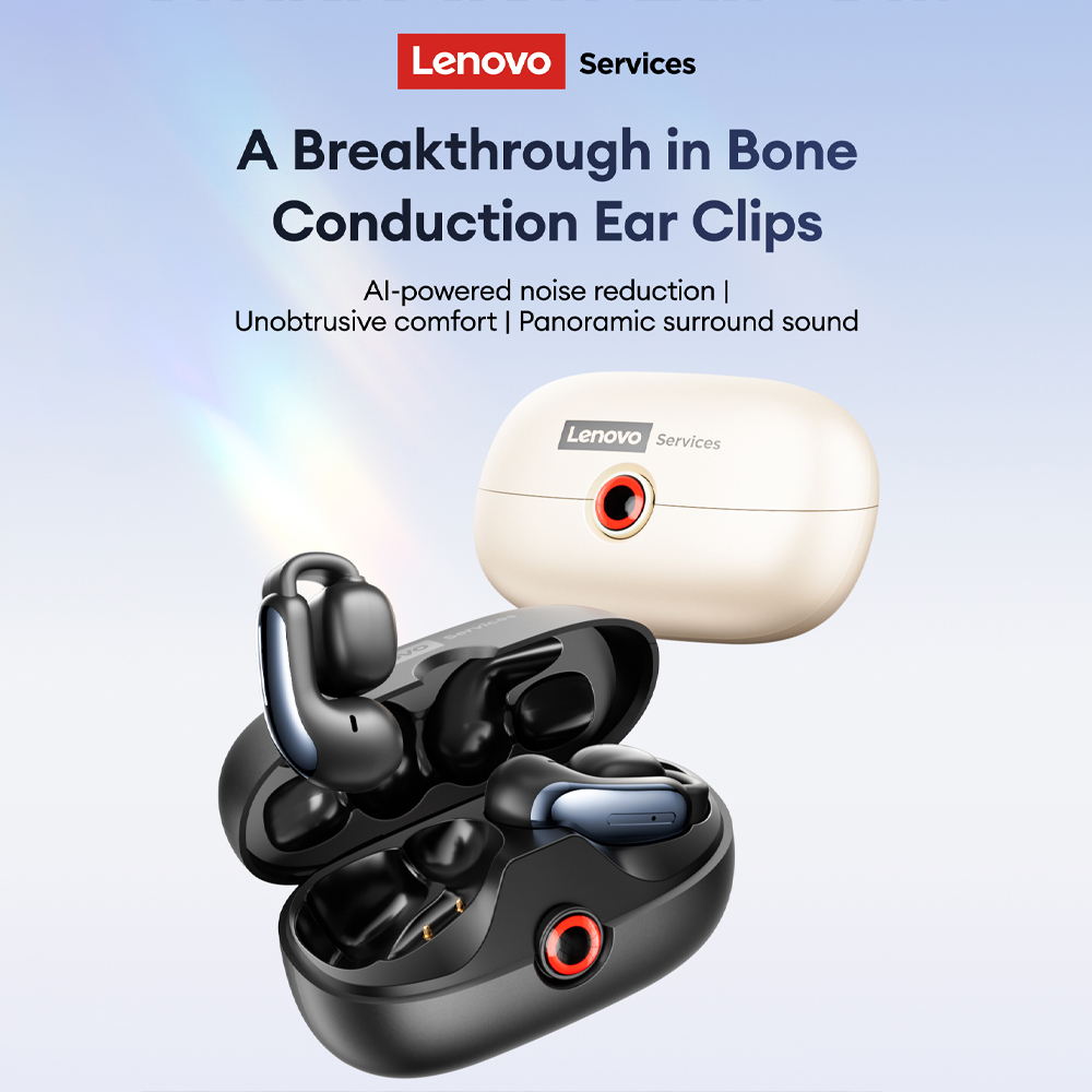 Noise Cancelling Headphone - Lenovo LES-108 conducción ósea TWS Clips