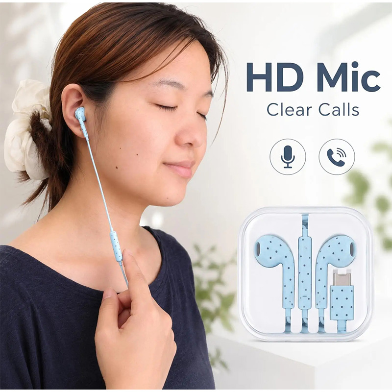 Auriculares Tipo C con Patrón  - Wired Earphone Mic reseña y precio