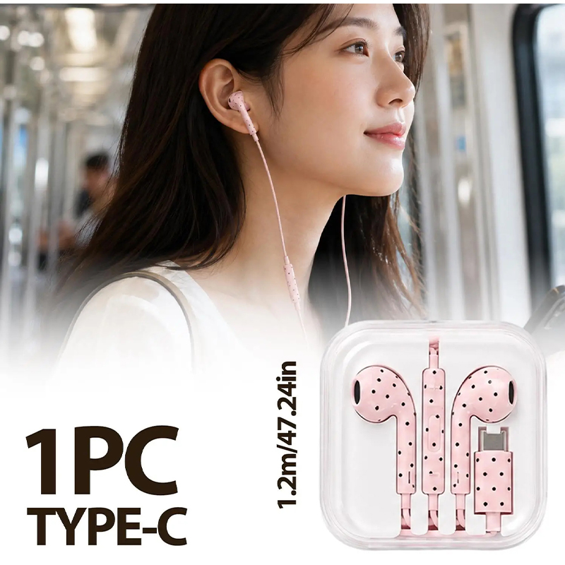 Auriculares Tipo C con Patrón  - Wired Earphone Mic reseña y precio