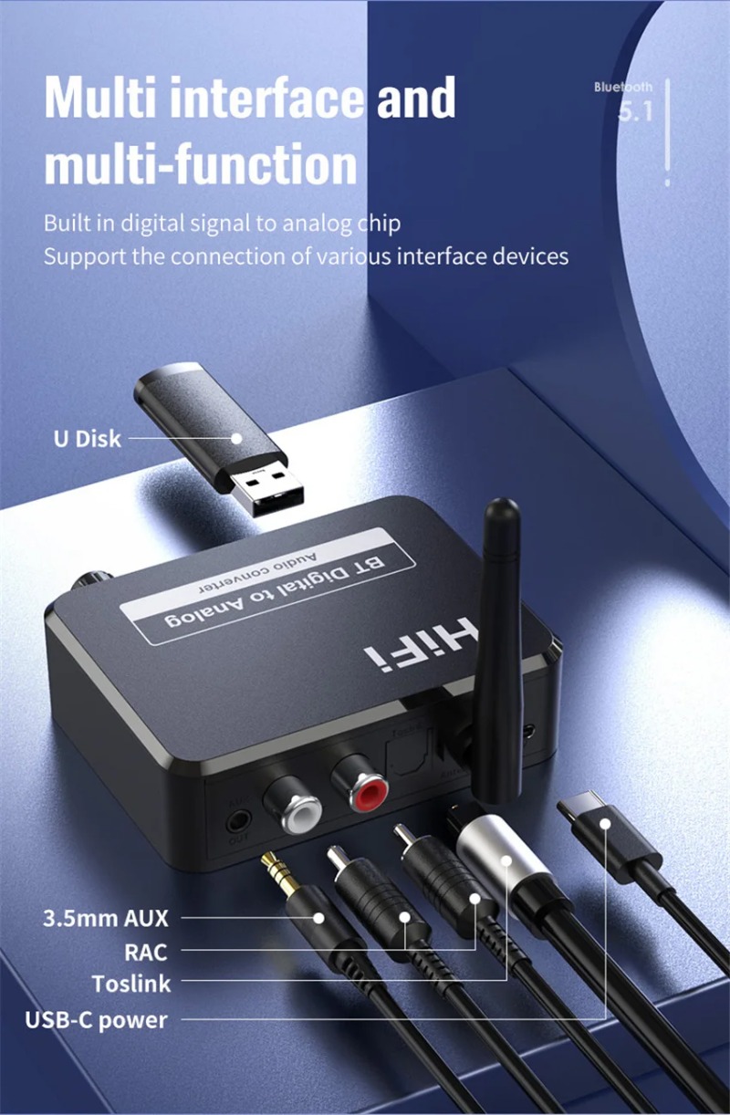 Adaptador convertidor DAC de A - Bluetooth Adapter Receiver reseña y precio