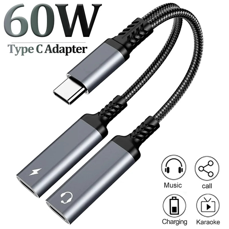 Divisor OTG 2 en 1 USB C a con - Earphone Splitter Jack reseña y precio