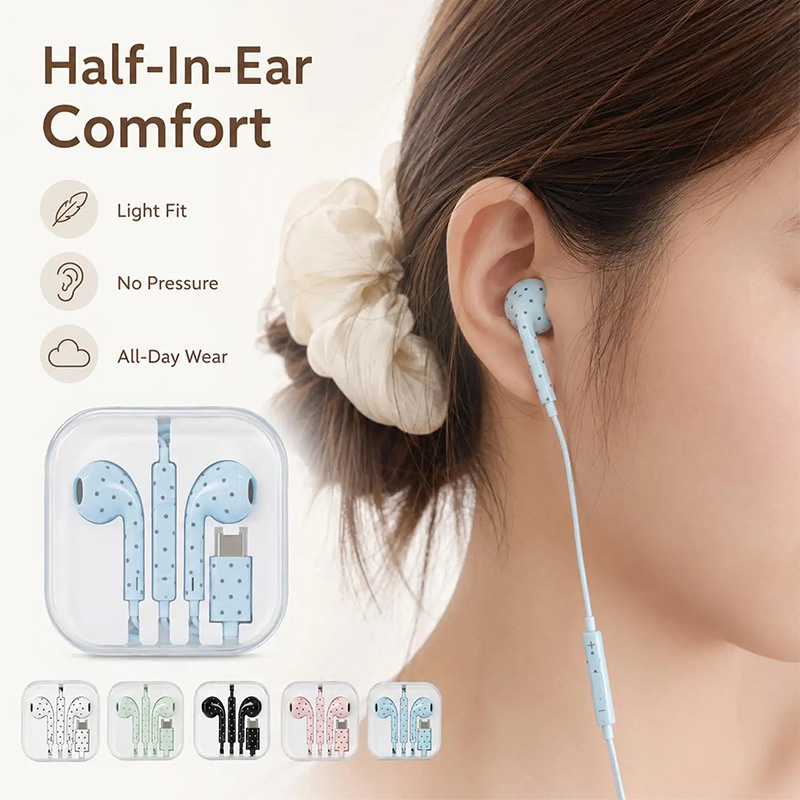 Bonitos auriculares tipo C con - Wired Earphone Mic reseña y precio